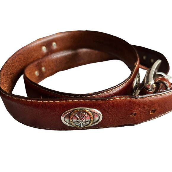 Vintage Fossil leather Golf Theme belt 44” - Picture 1 of 7